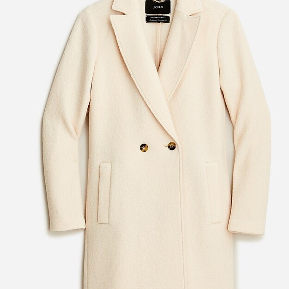 100% wool J Crew Daphne Topcoat in ivory, like new